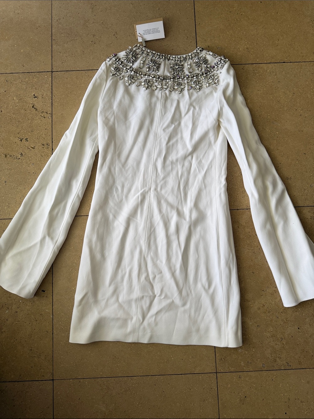 Michael Kors Collection Embellished White Long Sleeve Dress - Picture 5 of 5
